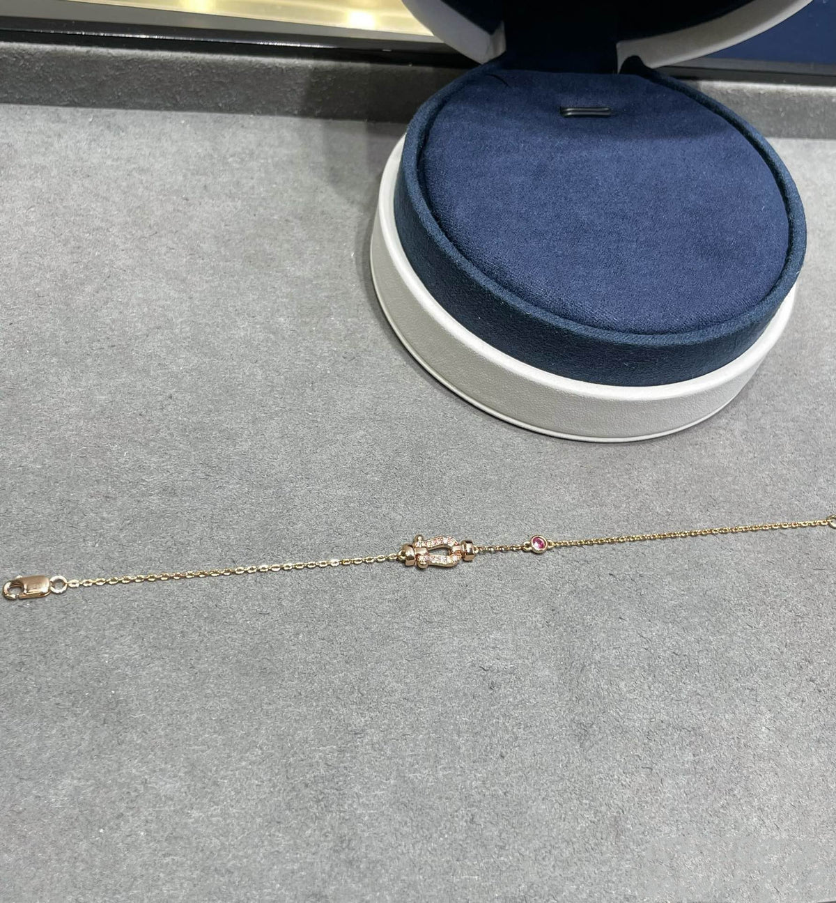 [Elara jewelsry ]FORCE 10 DIAMOND CHAIN LINK PINK GOLD BRACELET