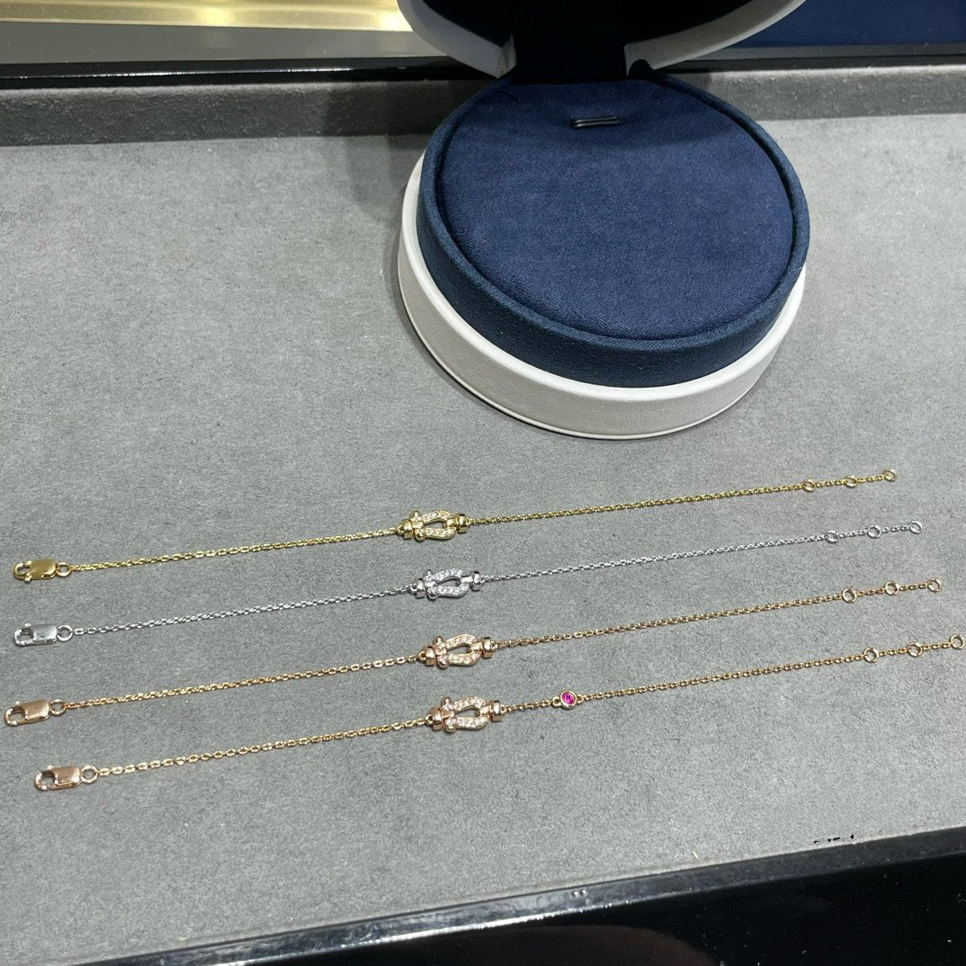 [Elara jewelsry ]FORCE 10 DIAMOND CHAIN LINK PINK GOLD BRACELET