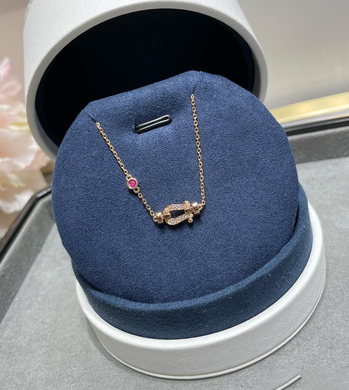 [Elara jewelsry ]FORCE 10 DIAMOND CHAIN LINK PINK GOLD BRACELET