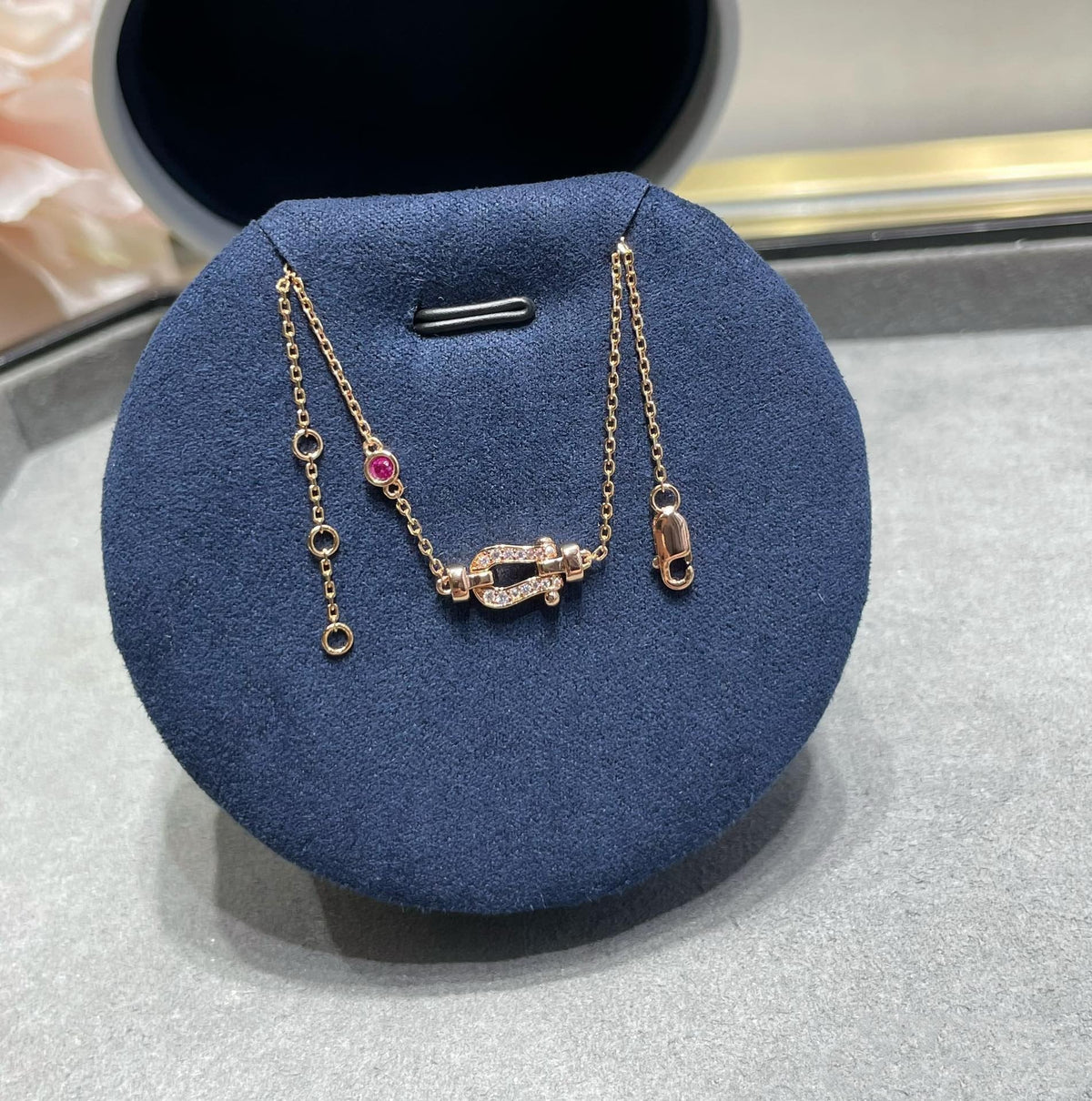 [Elara jewelsry ]FORCE 10 DIAMOND CHAIN LINK PINK GOLD BRACELET