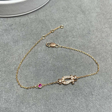 [Elara jewelsry ]FORCE 10 DIAMOND CHAIN LINK PINK GOLD BRACELET