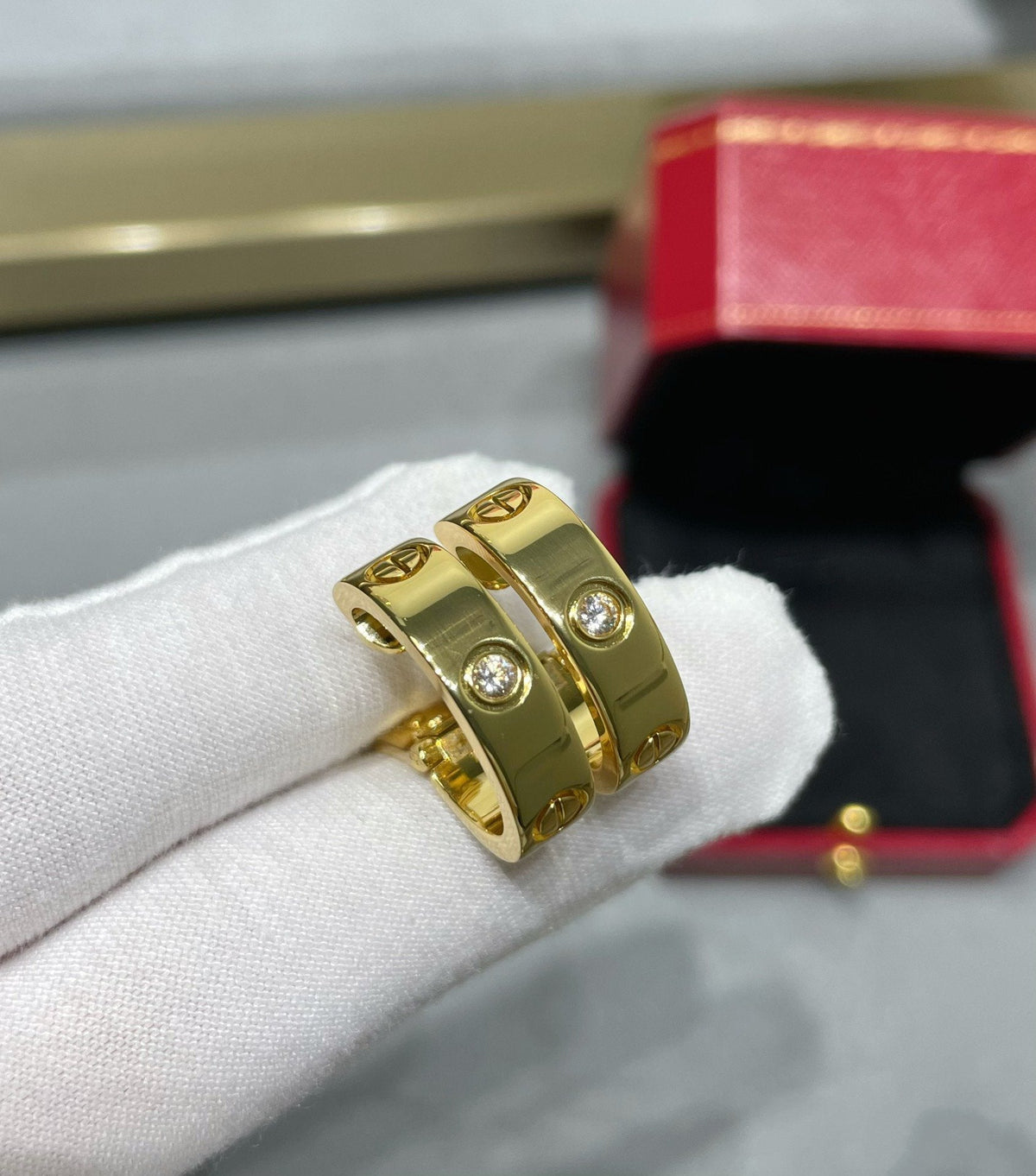 [Elara jewelsry ]LOVE 5.5MM 1 DIAMOND EARRINGS