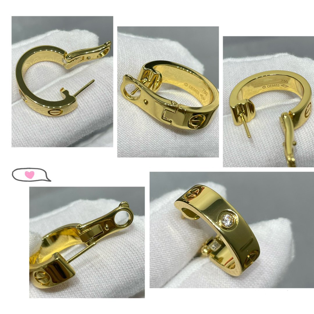 [Elara jewelsry ]LOVE 5.5MM 1 DIAMOND EARRINGS