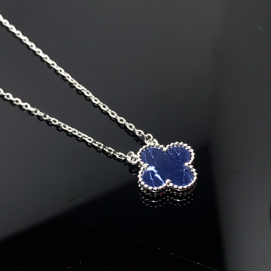 [Elara jewelsry ]CLOVER PIETERSITE SILVER LONG NECKLACE