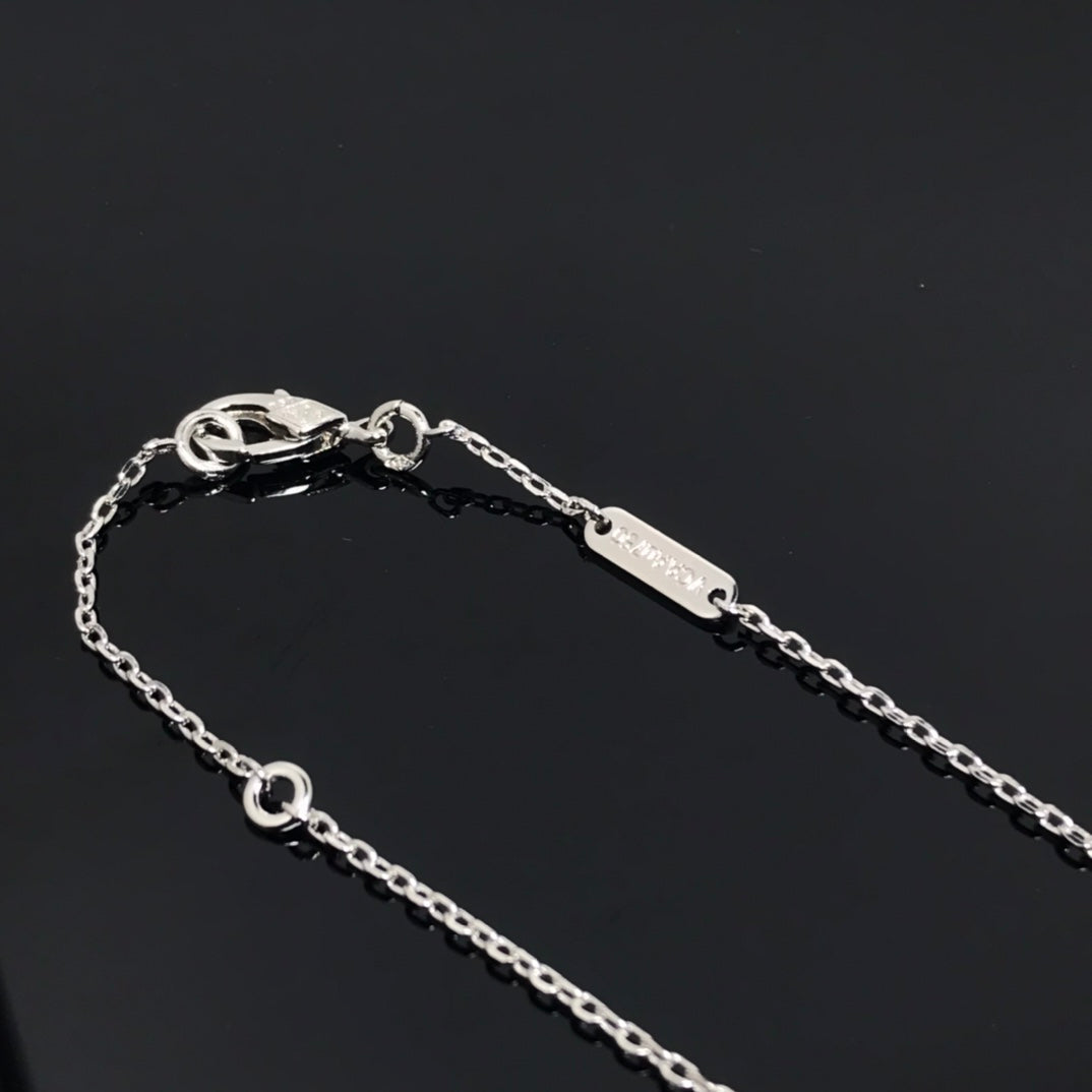 [Elara jewelsry ]CLOVER PIETERSITE SILVER LONG NECKLACE
