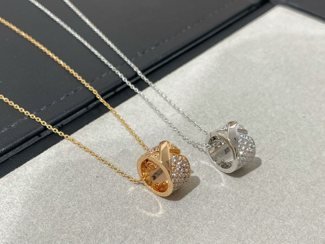 [Elara jewelsry ]LIENS EVIDENCE DIAMOND PAVED NECKLACE
