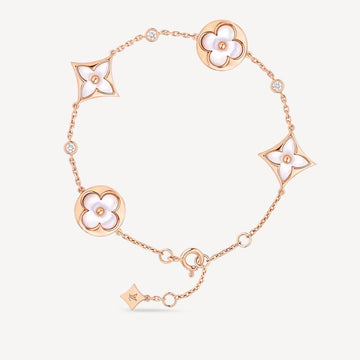 [Elara jewelsry ]STAR AND SUN 4 MOTIF WHITE MOP PINK GOLD BRACELET