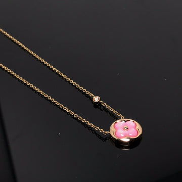 [Elara jewelsry ]COLOR BLOSSOM PINK MOP SUN GOLD NECKLACE