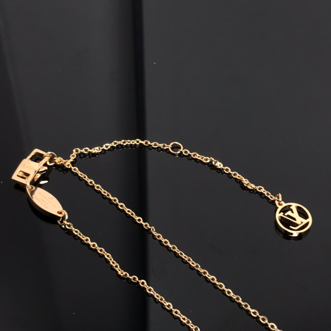 [Elara jewelsry ]COLOR BLOSSOM PINK MOP SUN GOLD NECKLACE