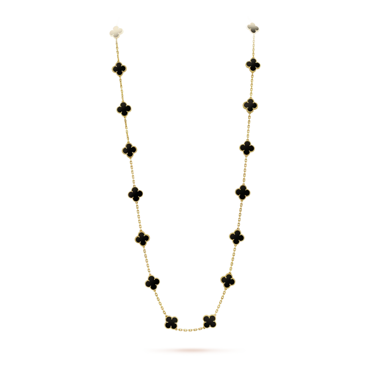 [Elara jewelsry ]CLOVER 20 MOTIFS ONYX NECKLACE