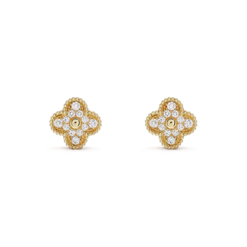 [Elara jewelsry ]CLOVER MEDIUM 1 MOTIFS FUll DIAMOND EARRINGS