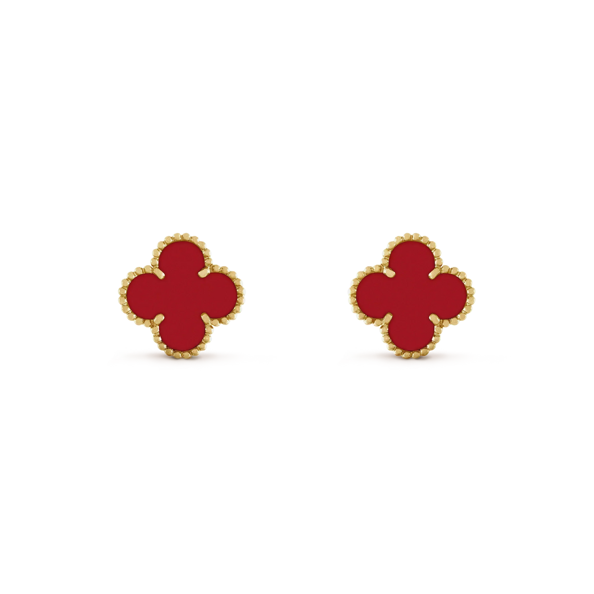 [Elara jewelsry ]CLOVER MINI 9.5MM CARNELIAN EARRINGS
