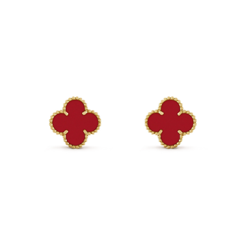 [Elara jewelsry ]CLOVER MINI 9.5MM CARNELIAN EARRINGS