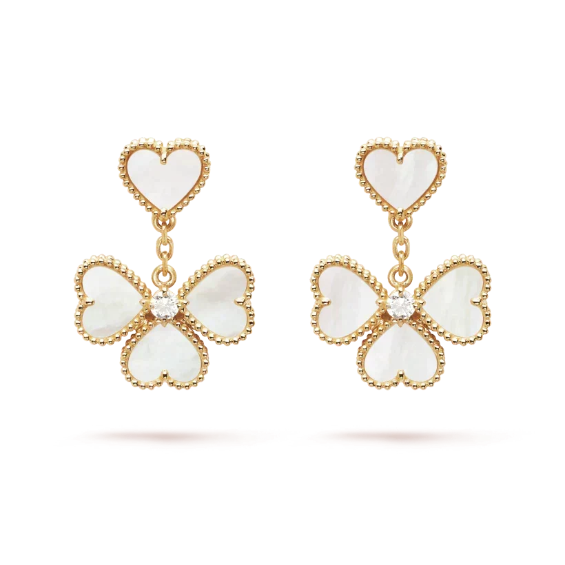 [Elara jewelsry ]CLOVER SWEET WHITE MOP EARRINGS