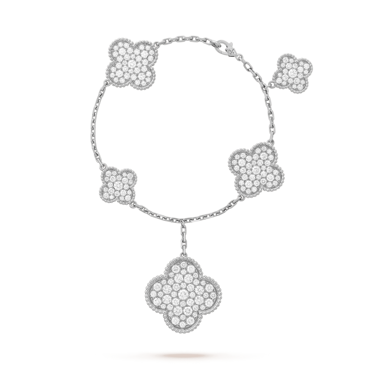 [Elara jewelsry ]CLOVER 6 MOTIFS SILVER DIAMOND BRACELET