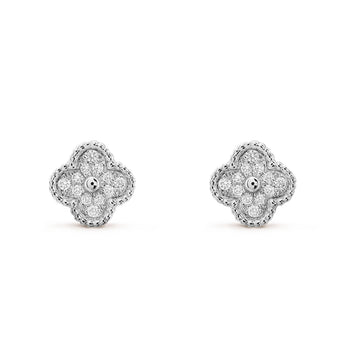 [Elara jewelsry ]CLOVER MINI DIAMOND STUD EARRINGS