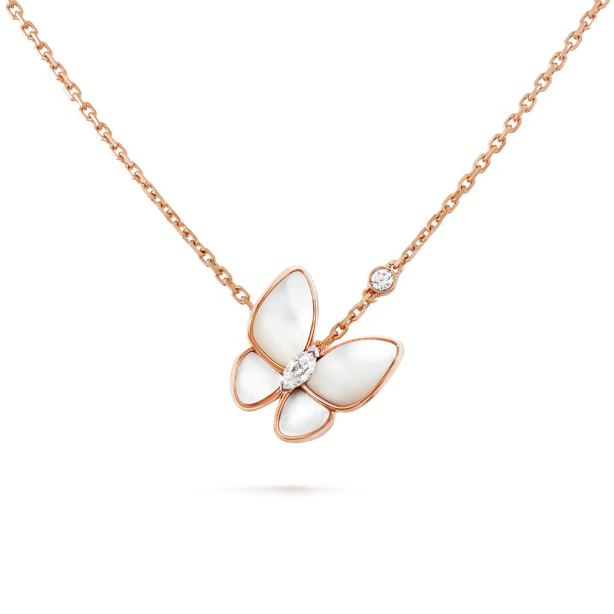 [Elara jewelsry ]BUTTERFLY MOP DIAMOND NECKLACE