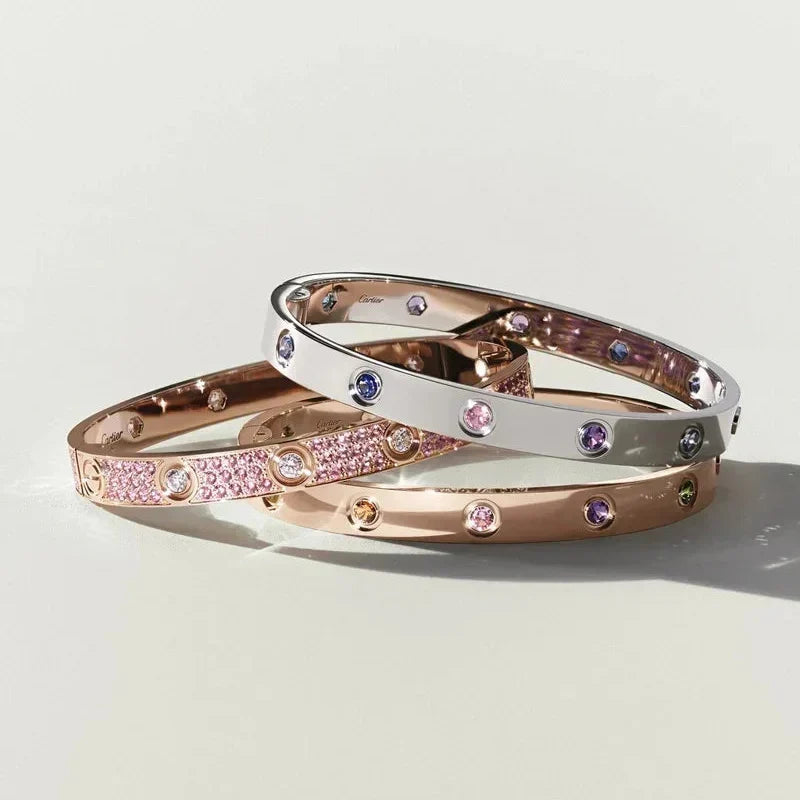 [Elara jewelsry]CLASSIC 6.1MM LOVE BRACELET 10-DIAMOND MULTICOLOR