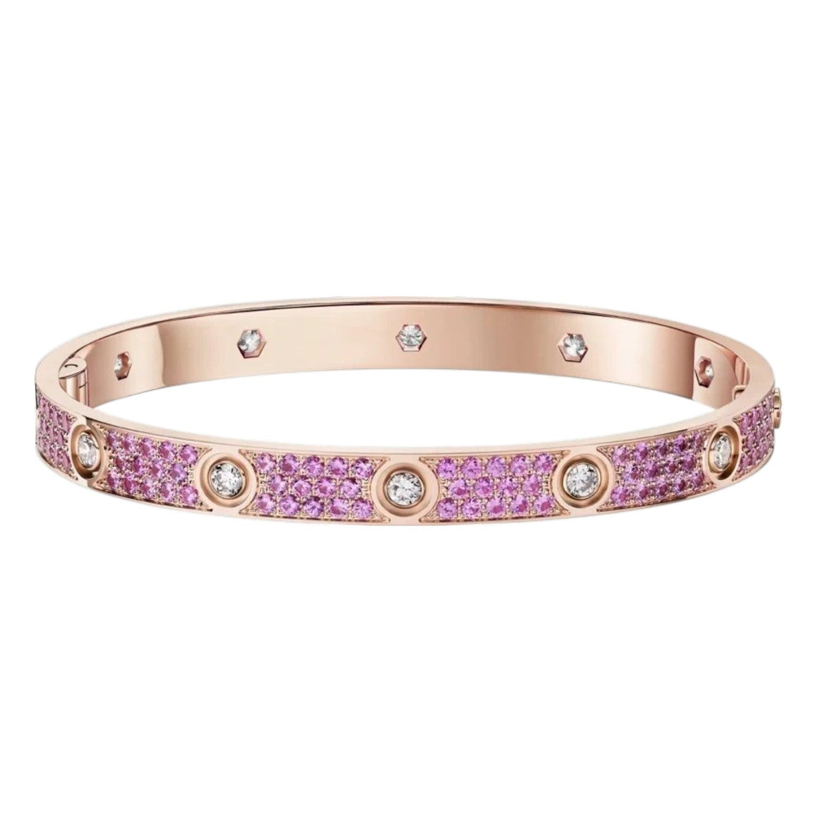[Elara jewelsry]CLASSIC 6.1MM LOVE BRACELET 10-DIAMOND FULL PAVÉ