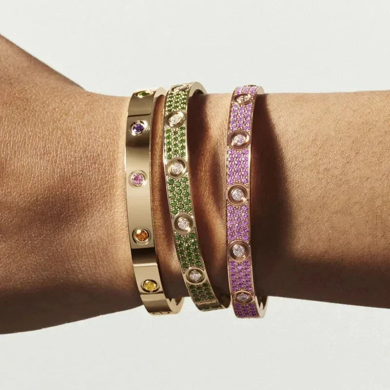 [Elara jewelsry]CLASSIC 6.1MM LOVE BRACELET 10-DIAMOND MULTICOLOR