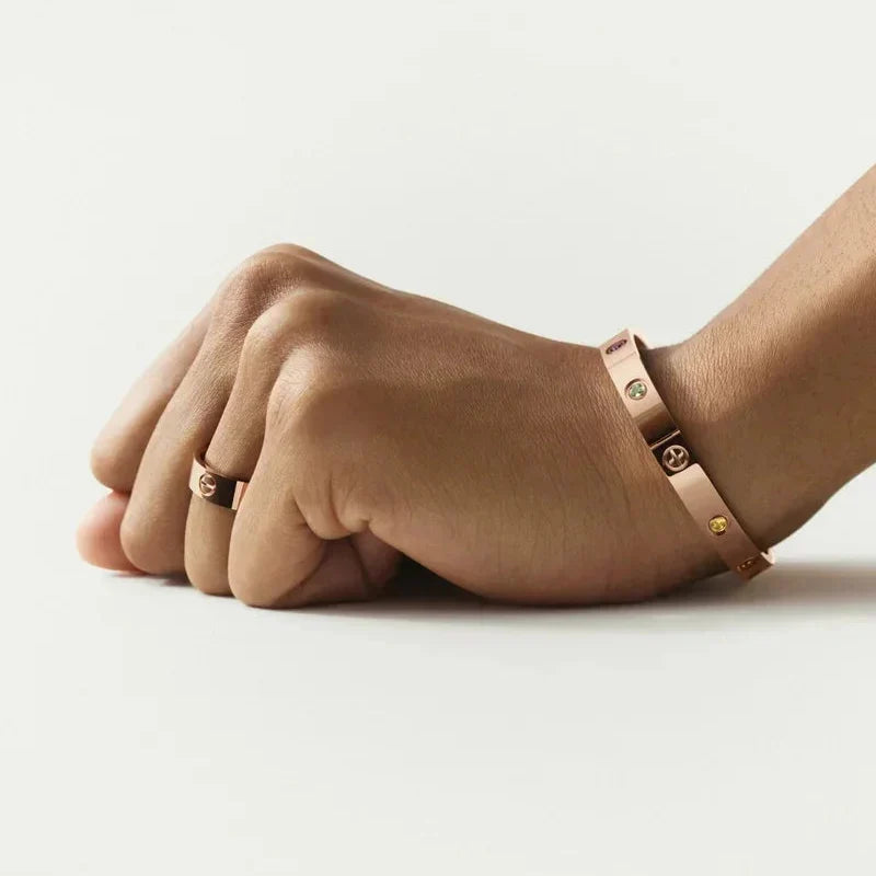 [Elara jewelsry]CLASSIC 6.1MM LOVE BRACELET 10-DIAMOND MULTICOLOR