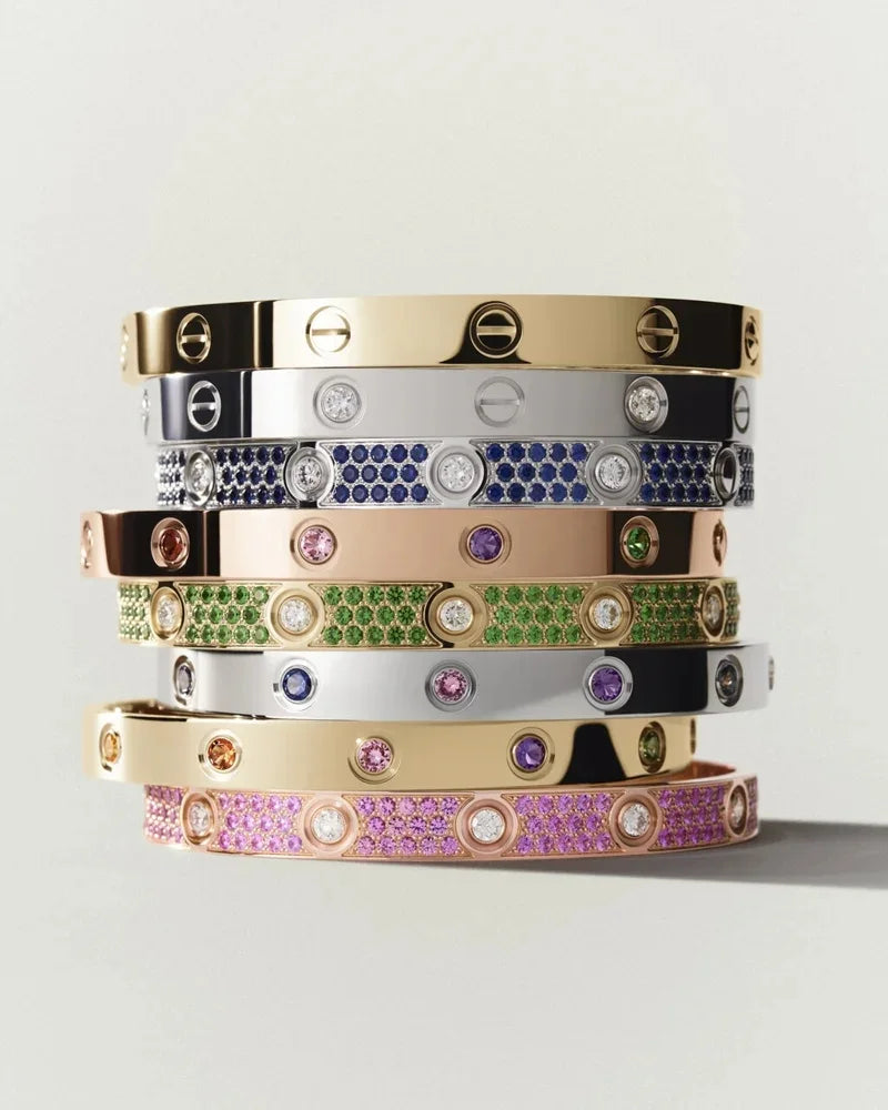 [Elara jewelsry]CLASSIC 6.1MM LOVE BRACELET 10-DIAMOND FULL PAVÉ