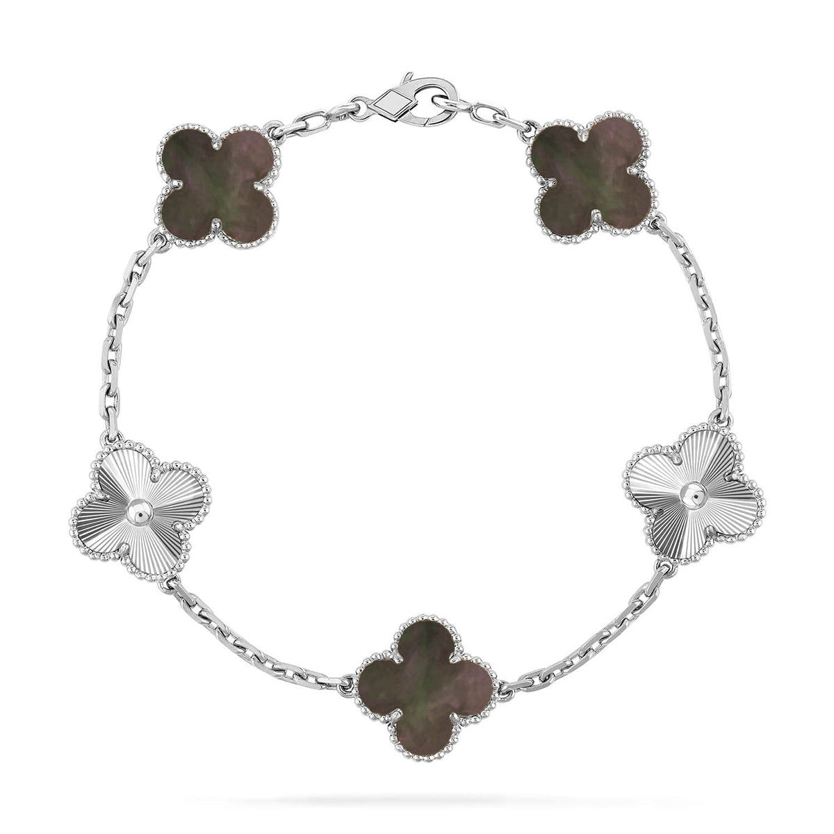 [Elara jewelsry ] CLOVER 5 MOTIF GRAY MOP BRACELET COLLECTION