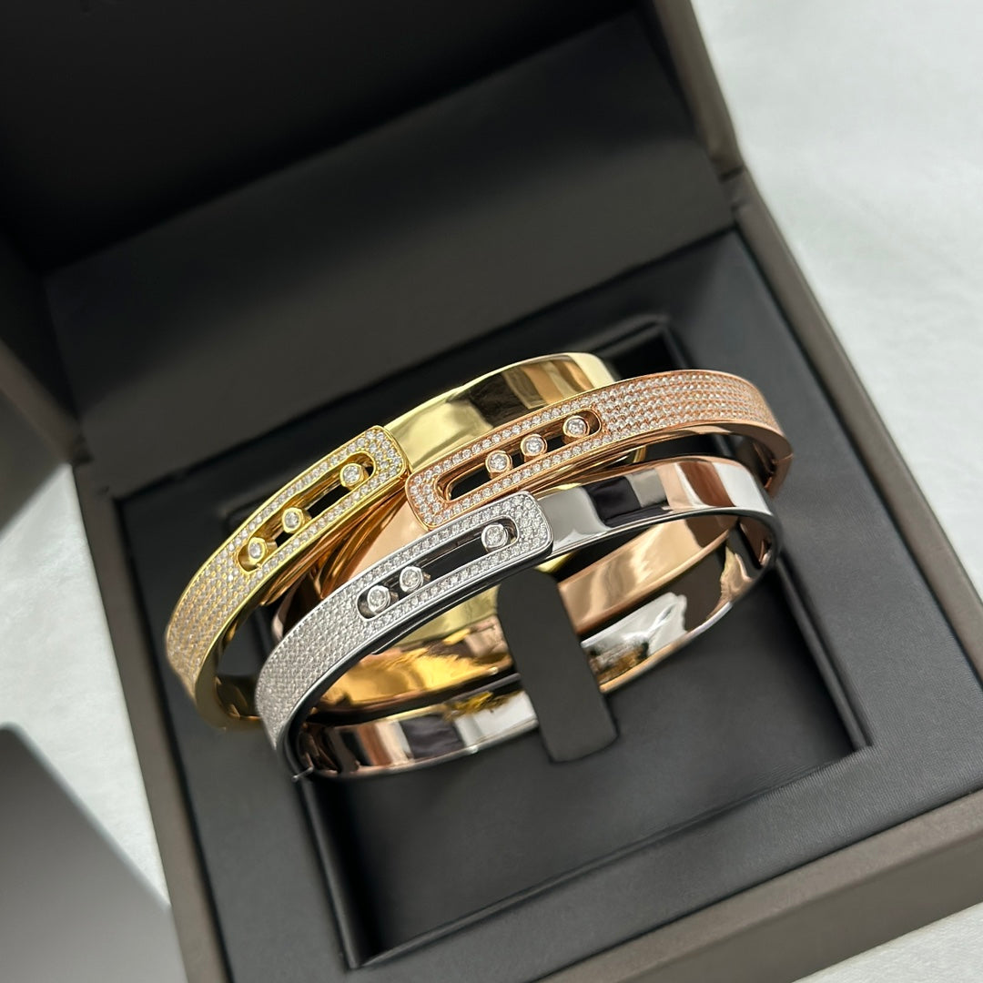 [Elara jewelsry]Move Noa Rose Gold Pavé Diamond Bangle Bracelet