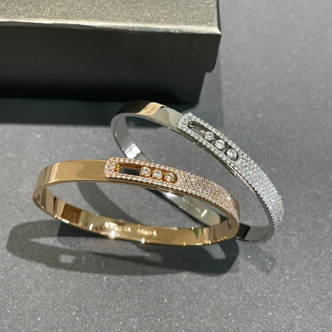 [Elara jewelsry]Move Noa Rose Gold Pavé Diamond Bangle Bracelet