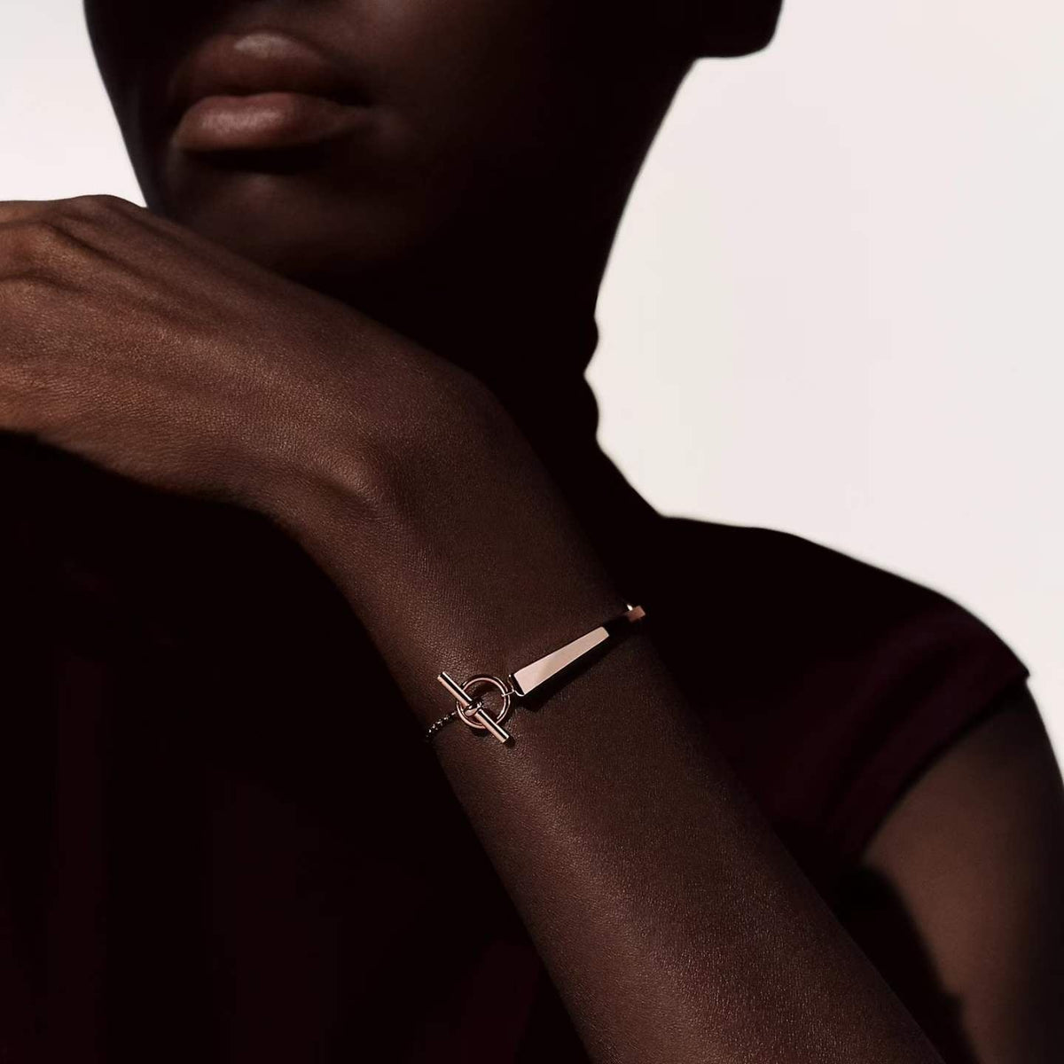 [Elara jewelsry]CLOU DE FORGE BRACELET WITH SQUARE CONE STUDS
