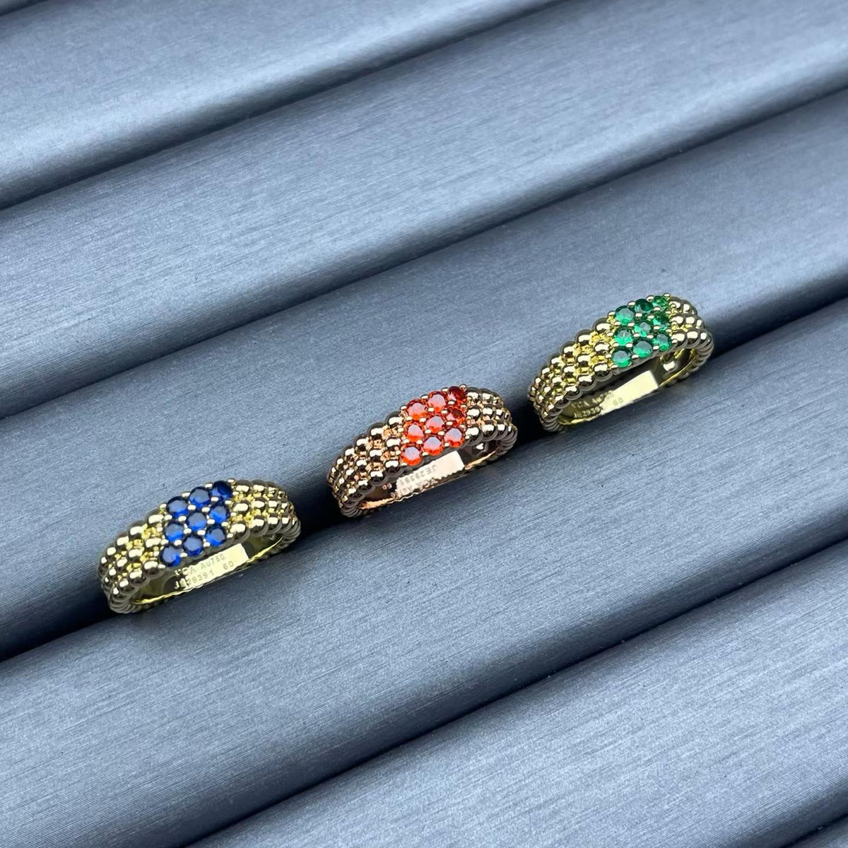[Elara jewelsry]NARROW BEADED RING WITH DIAMONDS