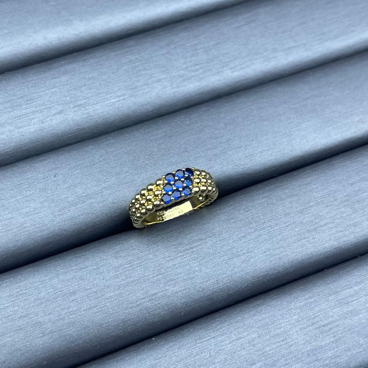[Elara jewelsry]NARROW BEADED RING WITH DIAMONDS