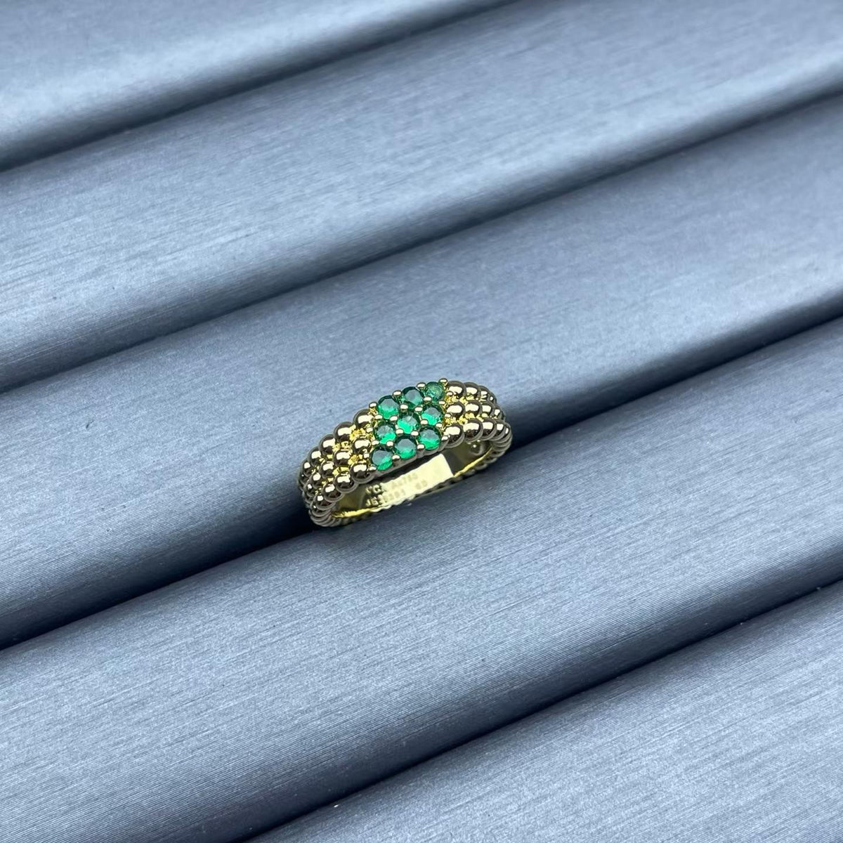 [Elara jewelsry]NARROW BEADED RING WITH DIAMONDS