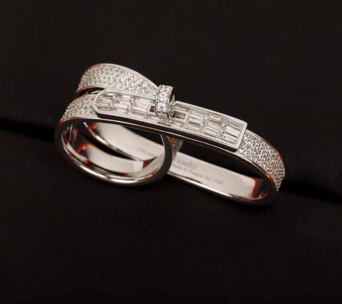 [Elara jewelsry]NEW STYLE FULL CIRCLE DOUBLE DIAMOND RING
