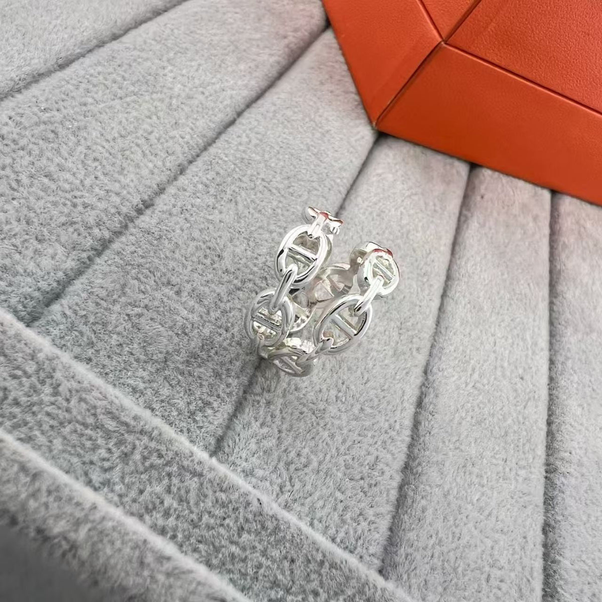 [Elara jewelsry]GLOSSY FINISH SQUARE COMBINATION DOUBLE-LAYER PIG NOSE RING