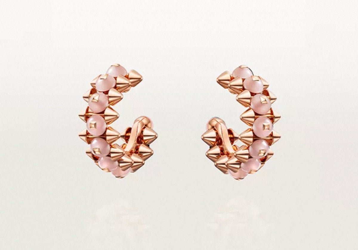 [Elara jewelsry]CLASH COLLECTION AGATE CHALCEDONY STUD EARRINGS