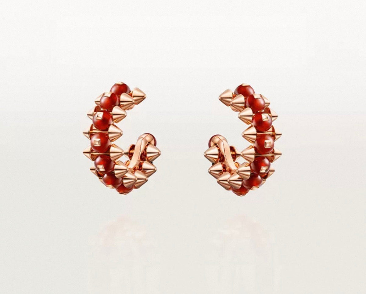 [Elara jewelsry]CLASH COLLECTION AGATE CHALCEDONY STUD EARRINGS