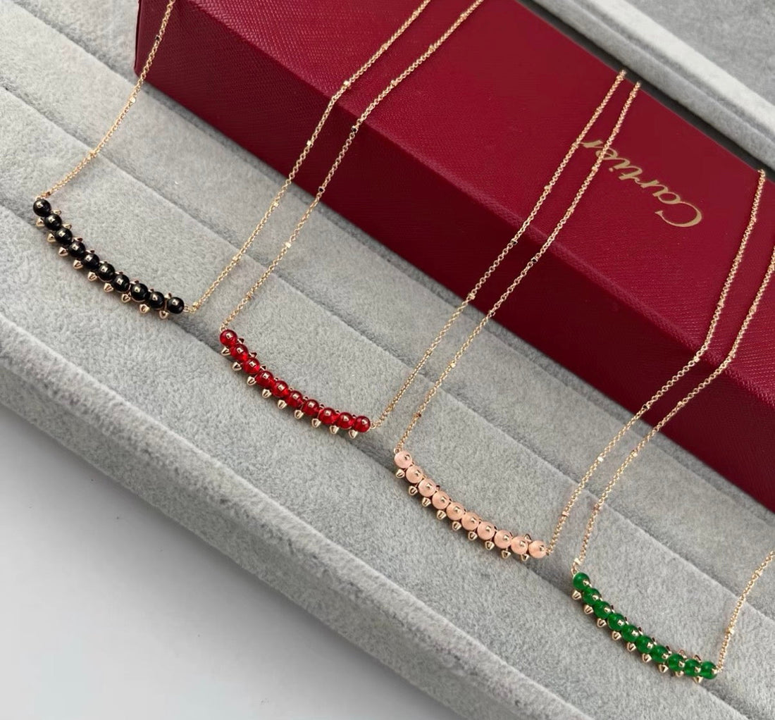 [Elara jewelsry]CLASH COLLECTION AGATE CHALCEDONY STUD NECKLACE