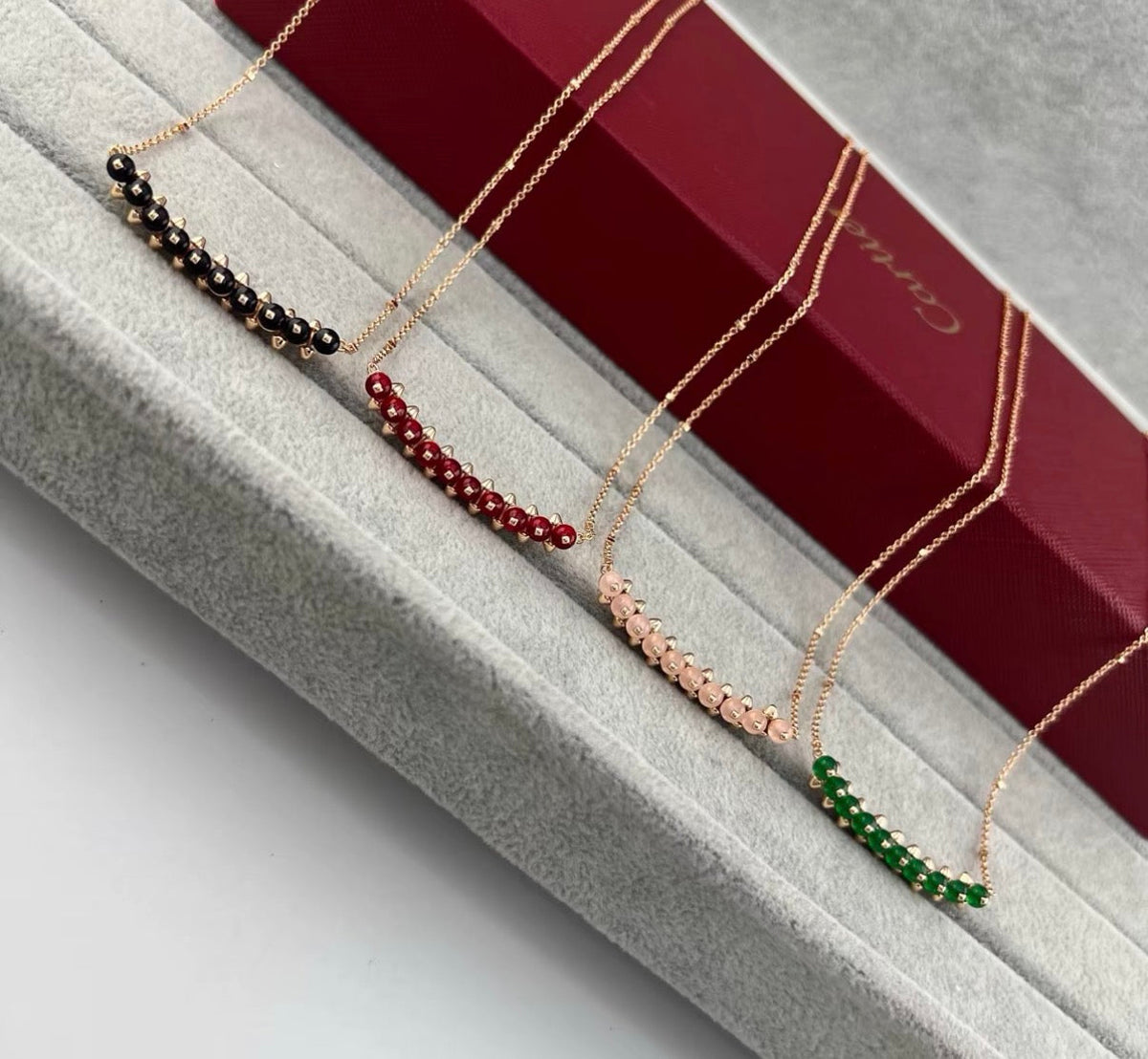 [Elara jewelsry]CLASH COLLECTION AGATE CHALCEDONY STUD NECKLACE