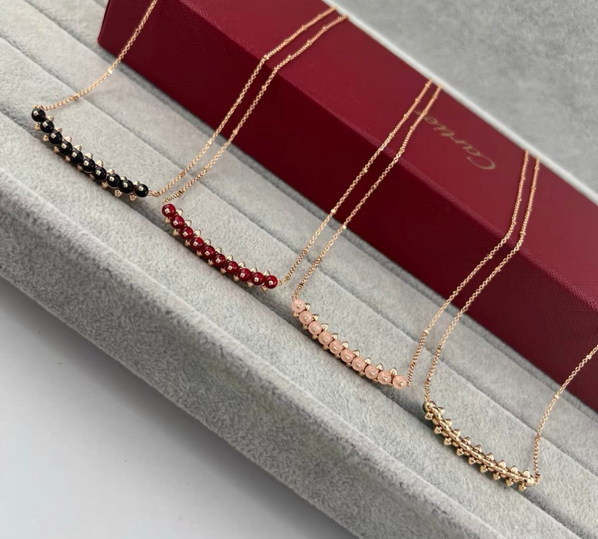 [Elara jewelsry]CLASH COLLECTION AGATE CHALCEDONY STUD NECKLACE