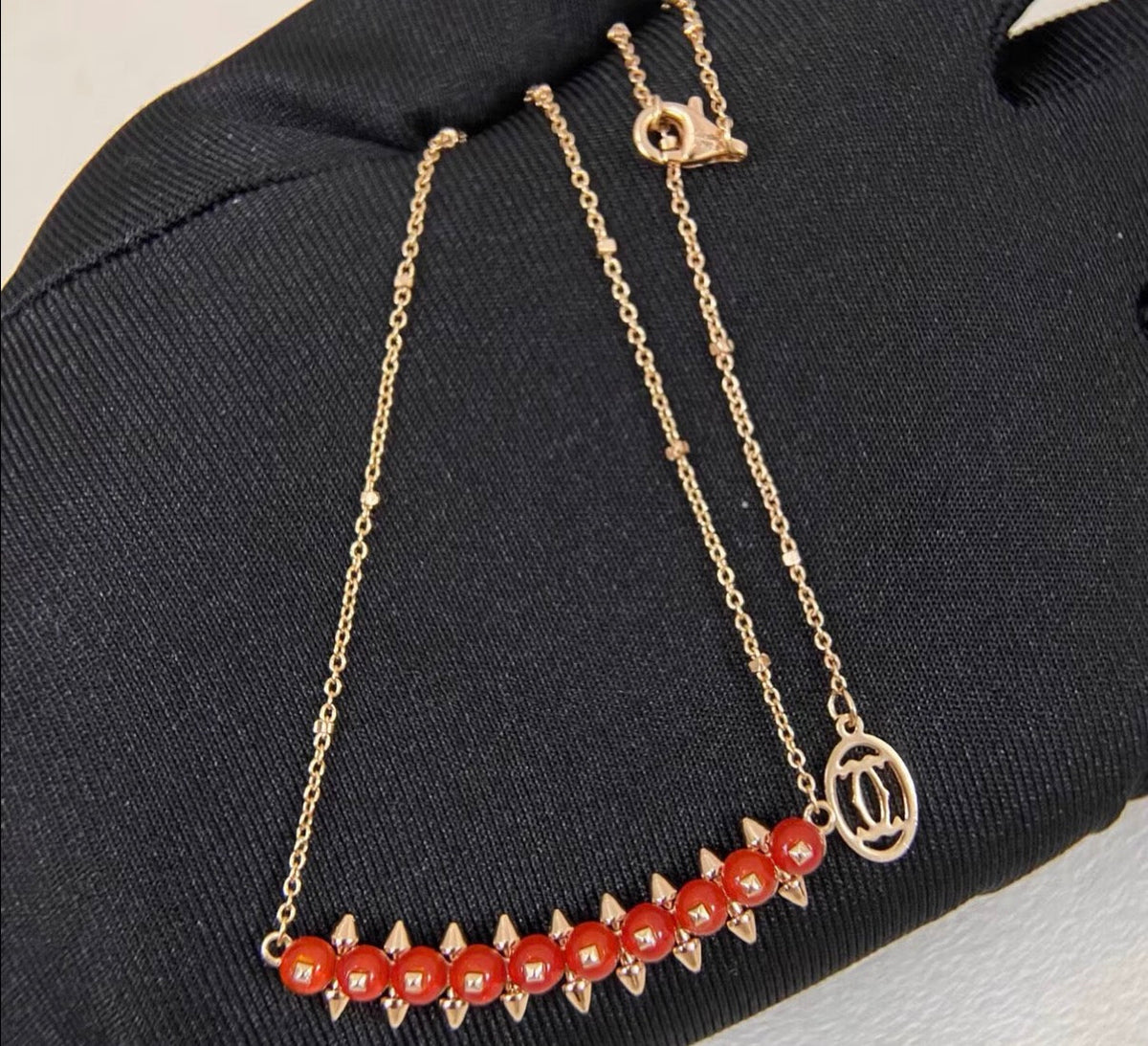 [Elara jewelsry]CLASH COLLECTION AGATE CHALCEDONY STUD NECKLACE