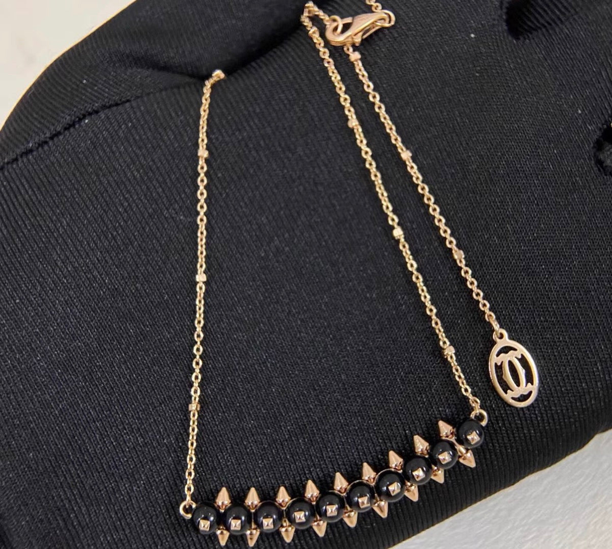 [Elara jewelsry]CLASH COLLECTION AGATE CHALCEDONY STUD NECKLACE