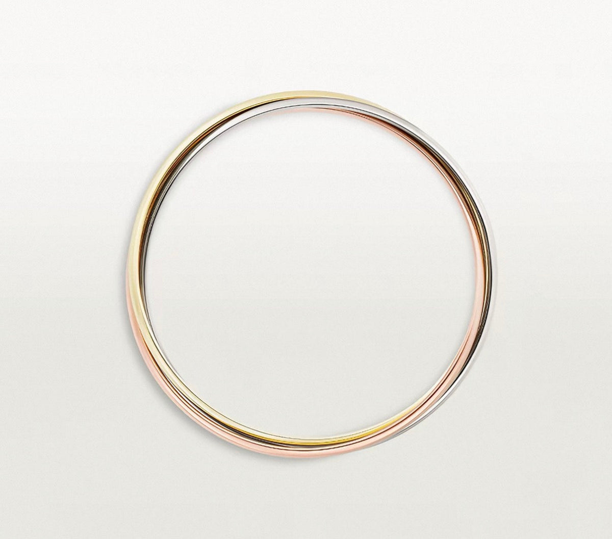 [Elara]TRINITY COLLECTION CLASSIC THREE-COLOUR GOLD TRIPLE BAND BANGLE