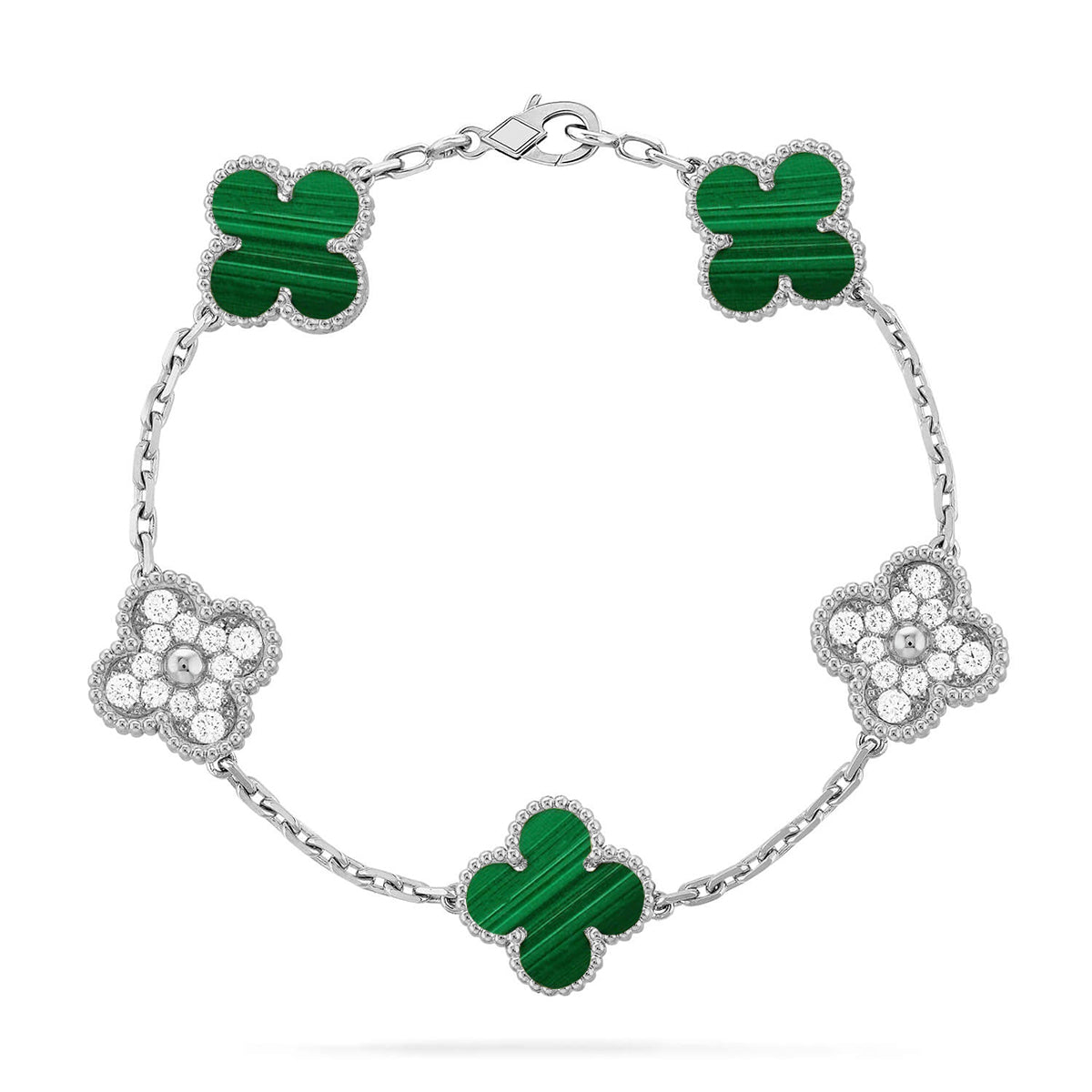 [Elara jewelsry ] CLOVER 5 MOTIF MALACHITE BRACELET COLLECTION