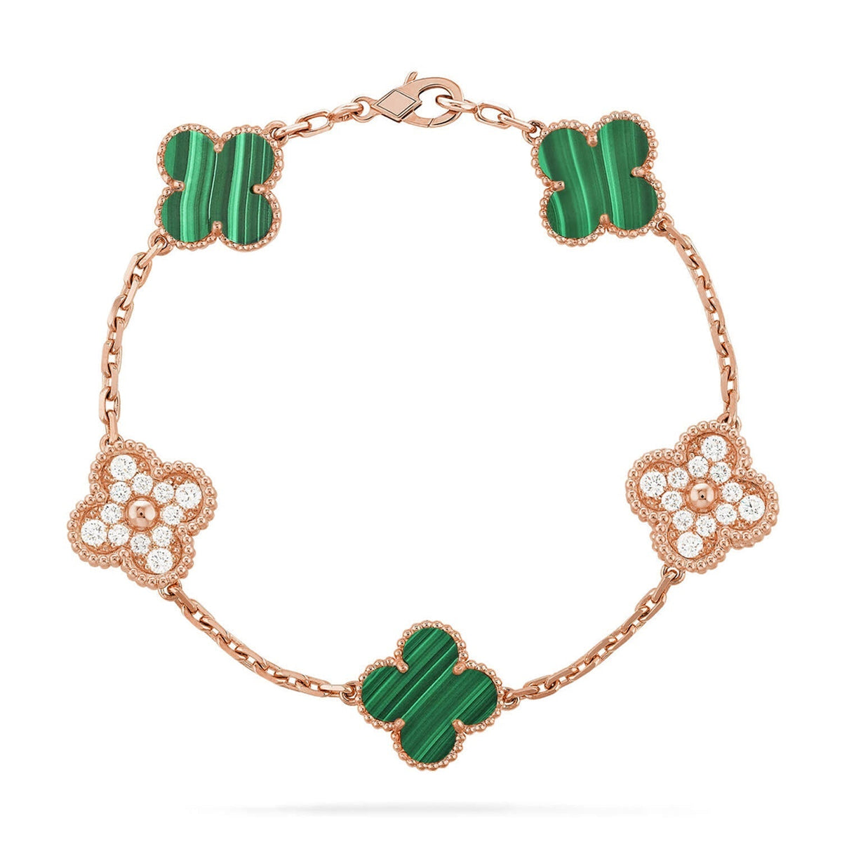 [Elara jewelsry ] CLOVER 5 MOTIF MALACHITE BRACELET COLLECTION