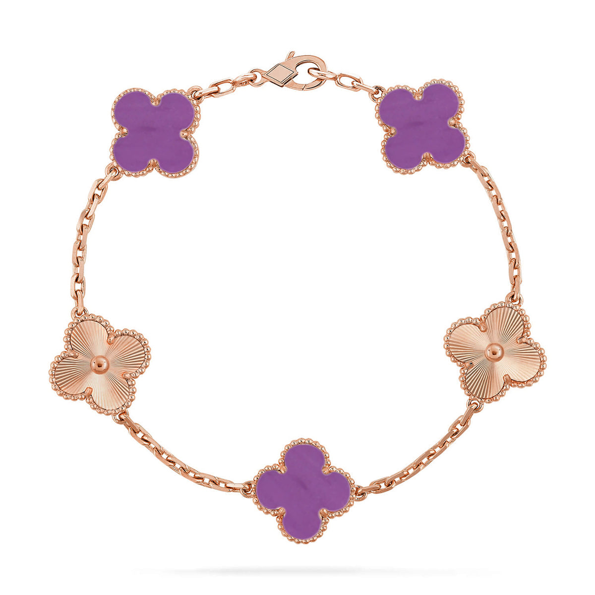 [Elara jewelsry ] CLOVER 5 MOTIF VIOLET BRACELET COLLECTION
