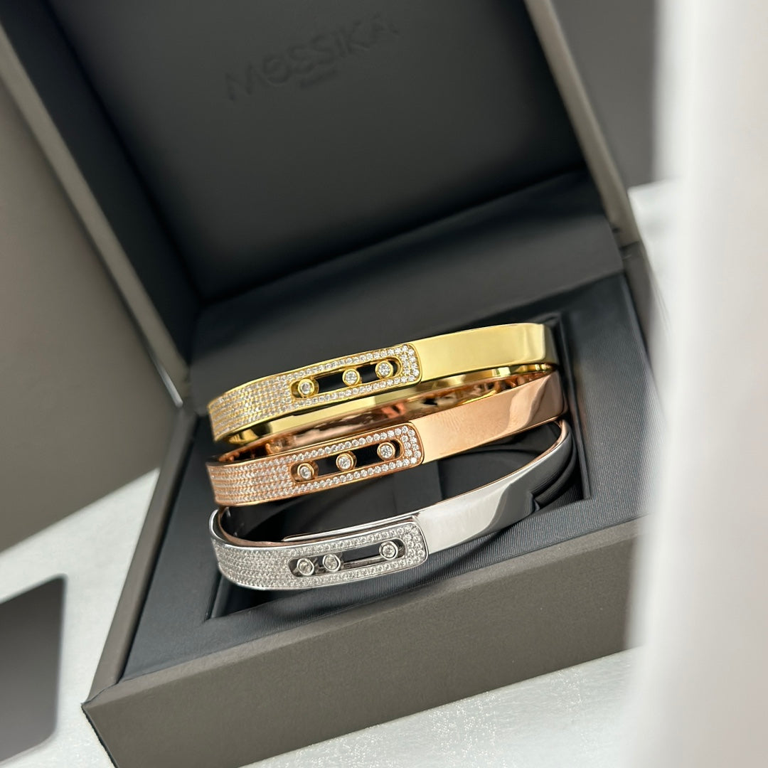 [Elara jewelsry]Move Noa Rose Gold Pavé Diamond Bangle Bracelet