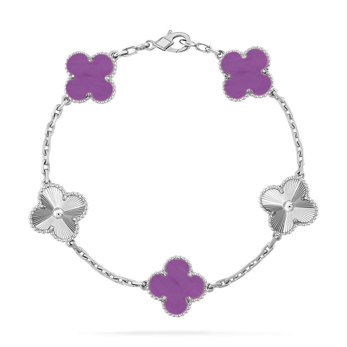 [Elara jewelsry ] CLOVER 5 MOTIF VIOLET BRACELET COLLECTION
