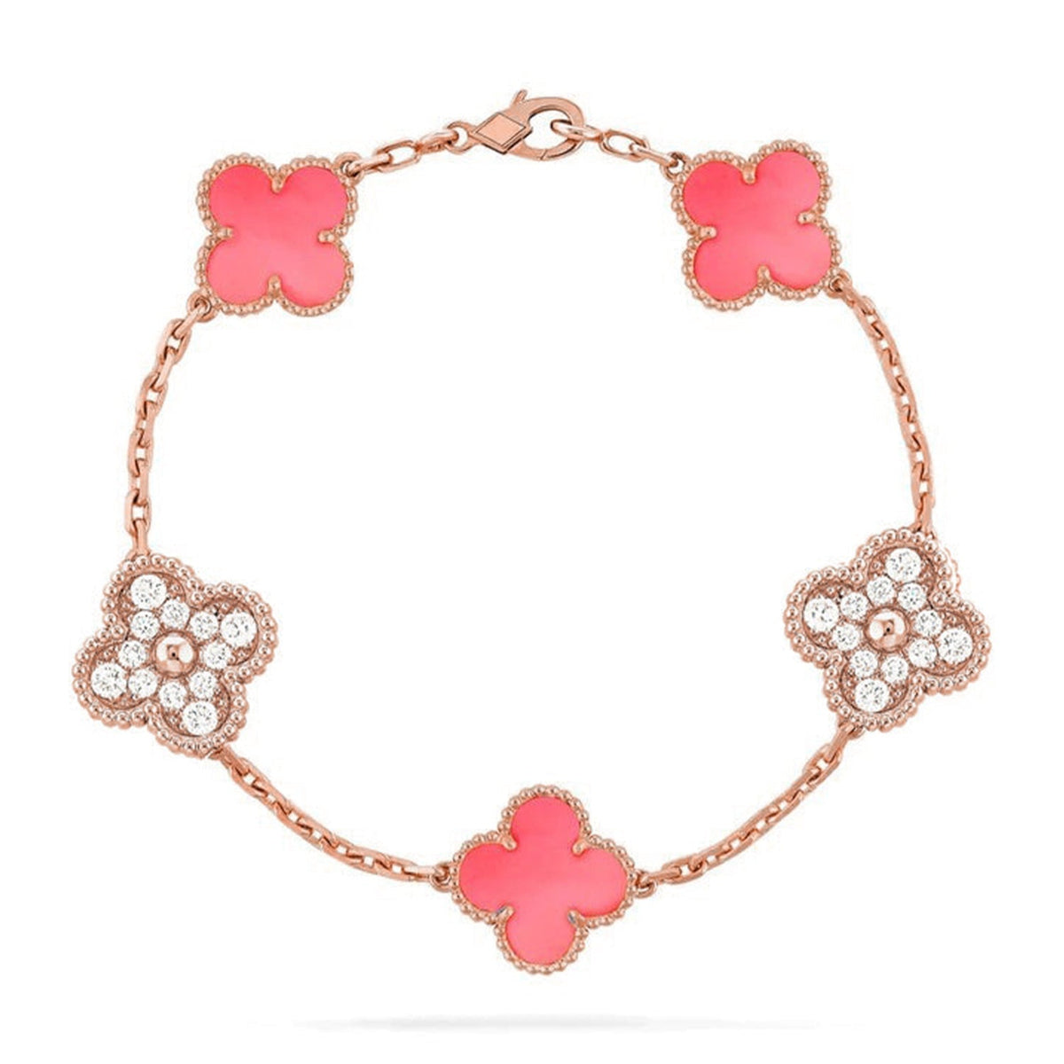 [Elara jewelsry ] CLOVER 5 MOTIFS  PINK MOP BRACELET COLLECTION