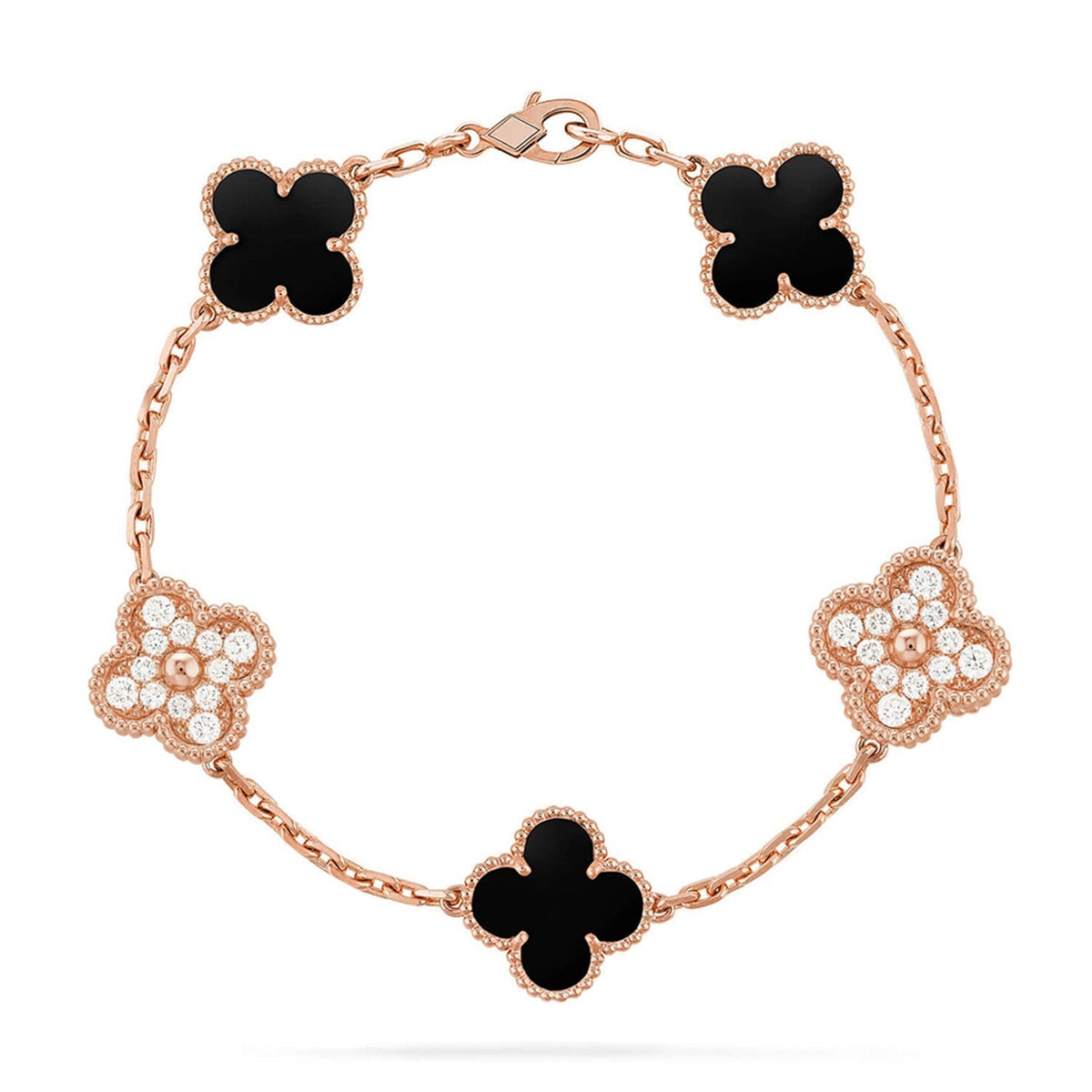 [Elara jewelsry ] CLOVER 5 MOTIF ONYXS BRACELET COLLECTION